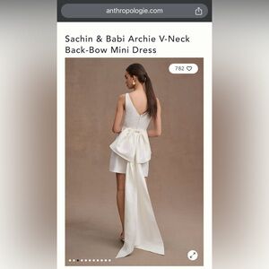 Sachin & Babi Archie V-Neck Back-Bow Mini Dress